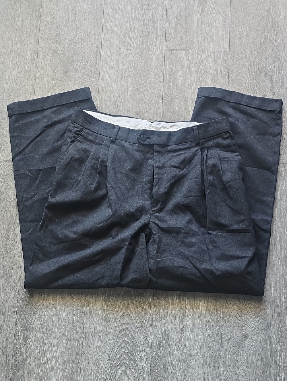 Braggi by Louis Raphael Black Pleated Dress Trousers